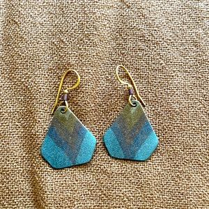 Earrings: triangular titanium earrings